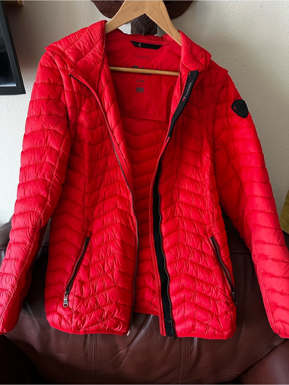Pajar Bright Red Quilted Hooded Puffer Jacket